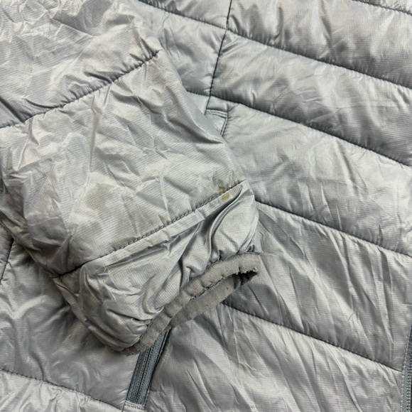 COLUMBIA Women’s Silver Puffer jacket Hooded Turbo Down 650TD Omni-heat Small - Picture 4 of 10